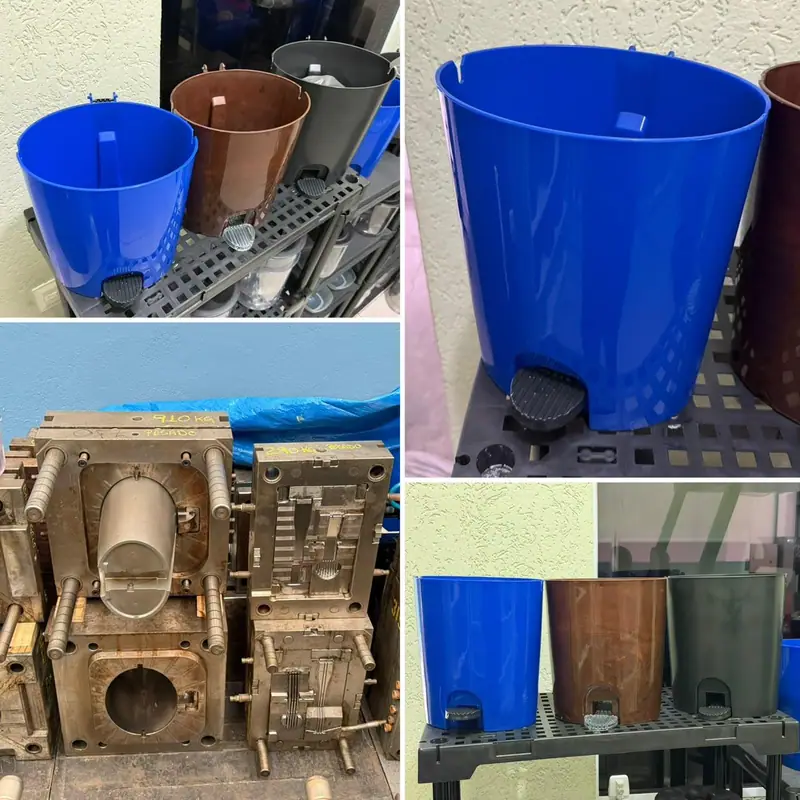 Peça plástica injetada a partir do molde para lixeira de 8 litros com pedal — detalhe 5